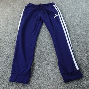 Adidas Pants Mens L Blue Track Warm Up Drawstring Jogger Sweatpants Workout Gym